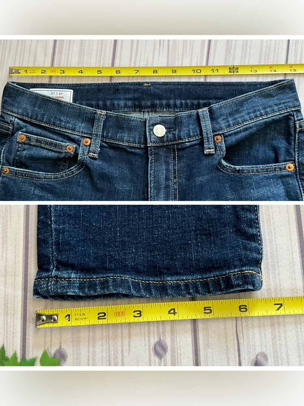 GAP Girlfriend Midrise Ankle Jeans Medium Wash, Size 4/27 - Picture 9 of 12